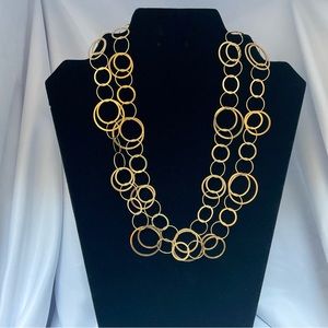 18K ITALIAN gold circle necklace, 40”, 30g, ESTATE VINTAGE
